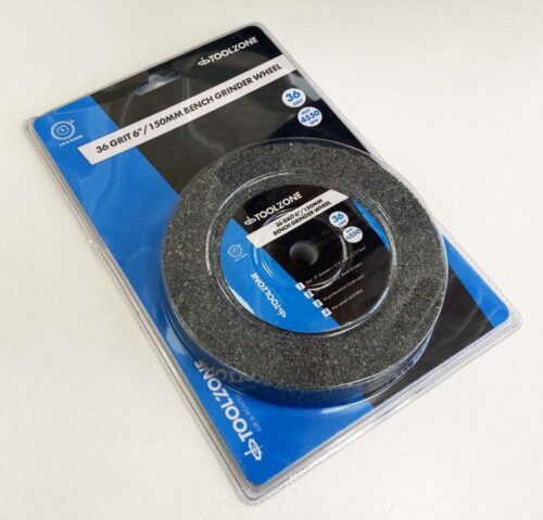 GRINDING WHEEL COARSE 6″ 36GRIT 19mm THICK ALUMINIUM OXIDE – TOOLZONE KDPPW020C