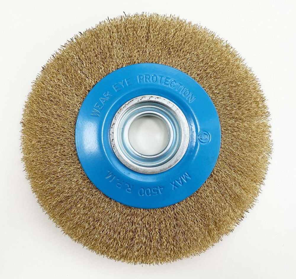 WIRE WHEEL 8" FOR BENCH GRINDER 32mm HOLE WITH BORE ADAPTORS - TOOLZONE KDPPW009 - Image 4