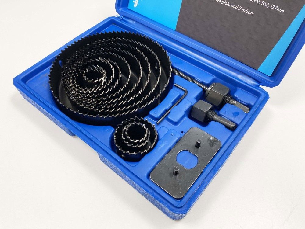 HOLE SAW SET 16pc CARBON STEEL SIZES 19-127mm - TOOLZONE KDPHS034 - Image 3