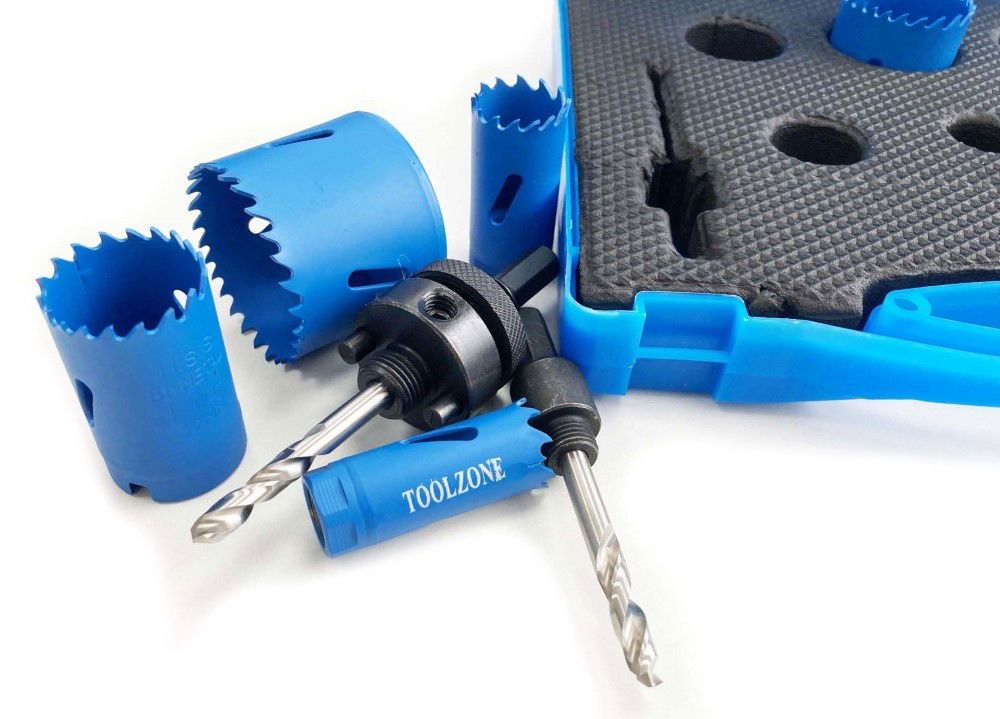 HOLE SAW SET ELECTRICIANS 9pc HSS M3 SIZES 18-51mm - TOOLZONE KDPHS028 - Image 2
