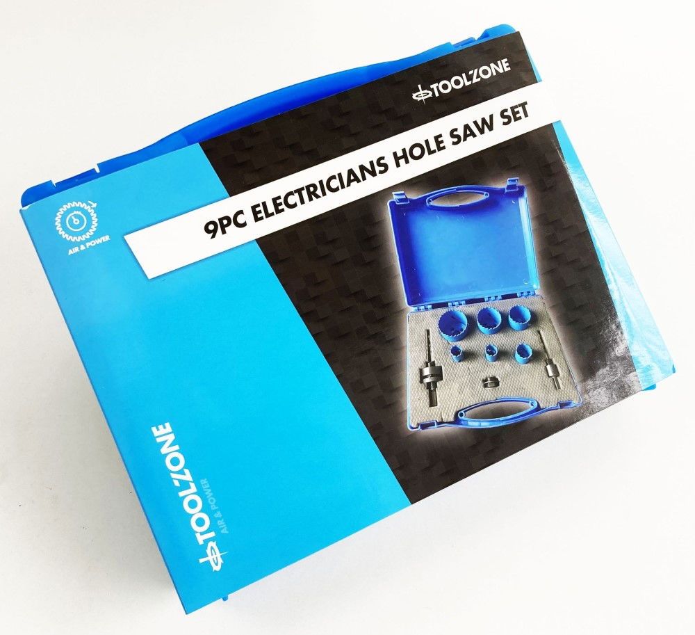 HOLE SAW SET ELECTRICIANS 9pc HSS M3 SIZES 18-51mm - TOOLZONE KDPHS028 - Image 3