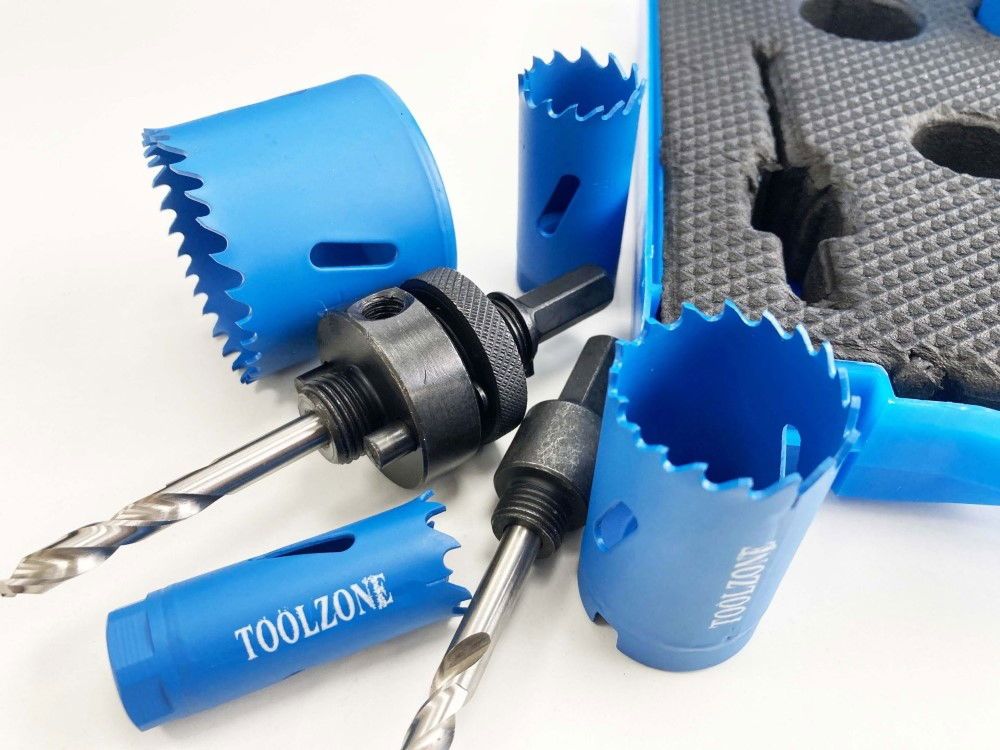HOLE SAW SET ELECTRICIANS 9pc HSS M3 SIZES 18-51mm - TOOLZONE KDPHS028 - Image 4