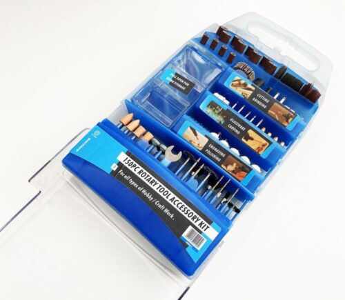ROTARY ACCESSORY KIT 150pc FOR GRINDING POLISHING CUTTING DRILLING – TOOLZONE KDPHB261