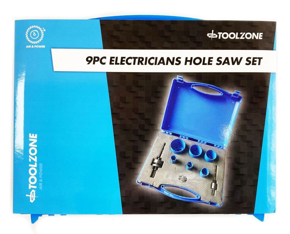 HOLE SAW SET ELECTRICIANS 9pc HSS M3 SIZES 18-51mm - TOOLZONE KDPHS028 - Image 6