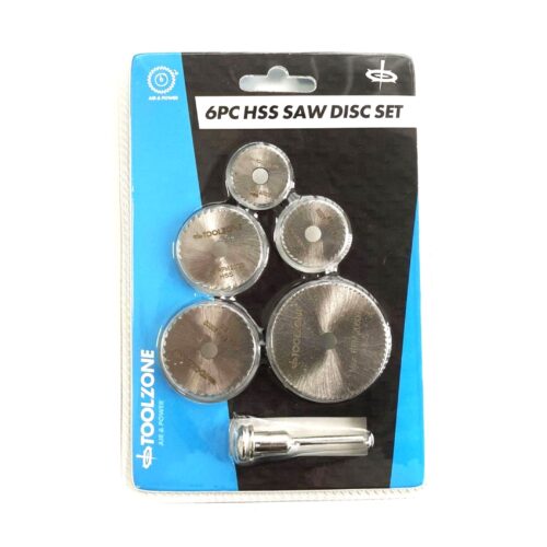 HSS SAW DISCS SET 6 PIECE WITH MANDREL 22-44mm – TOOLZONE KDPHB208