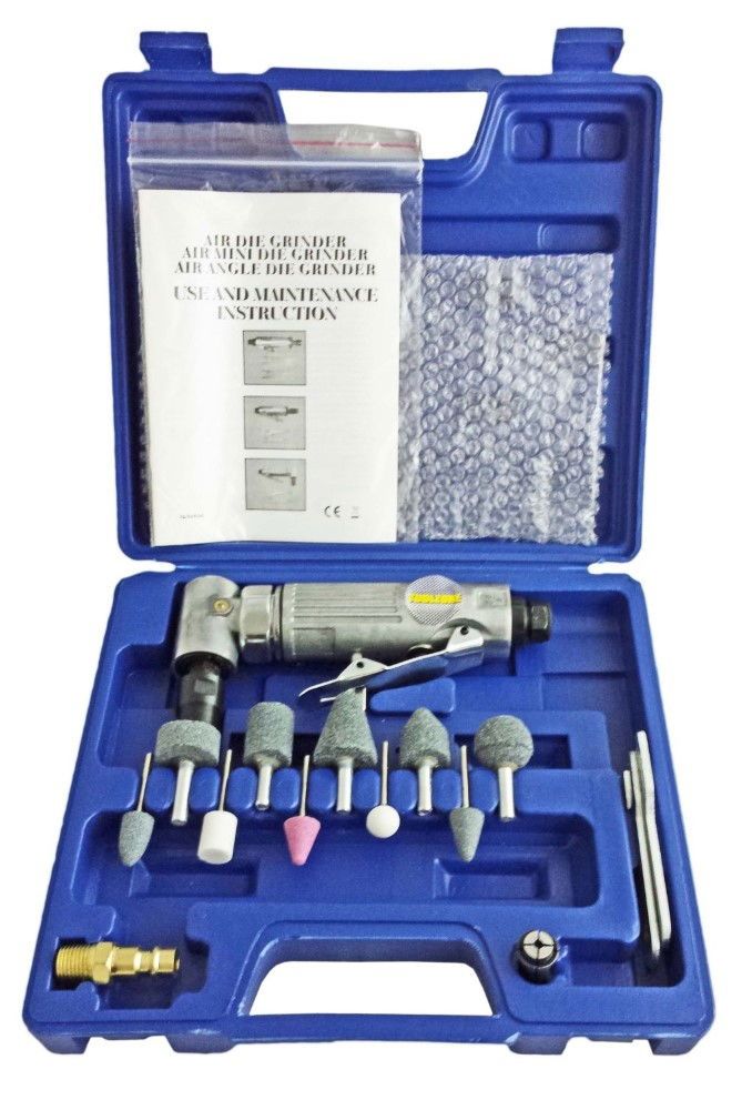 ANGLE AIR DIE GRINDER 15 PIECES 1/4" CHUCK - TOOLZONE KDPAT020 - Image 2