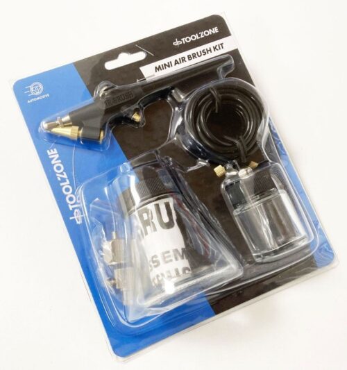 MINI AIR BRUSH KIT WITH 152cm AIR HOSE AND PAINT JARS – TOOLZONE KDPAT033