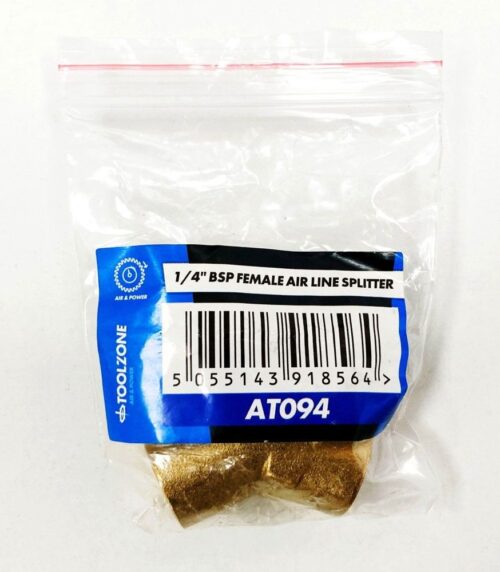 AIR LINE SPLITTER 1/4″ bsp FEMALE TAPERED THREAD – TOOLZONE KDPAT094