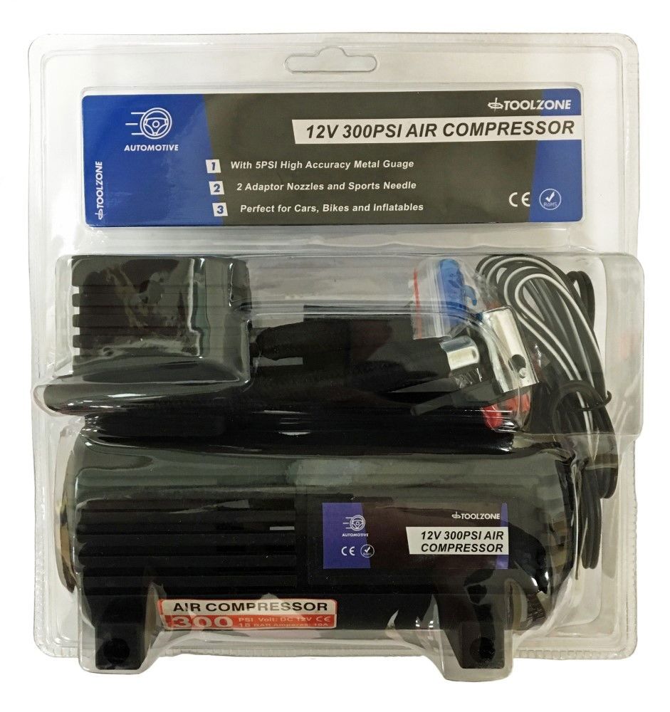 AIR COMPRESSOR 12v 300psi METAL GAUGE - TOOLZONE KDPAU121 - Image 2