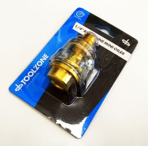 MINI IN LINE OILER 1/4″ bsp FOR AIR TOOLS INCLUDES CONDENSATION VALVE – TOOLZONE KDPAT096