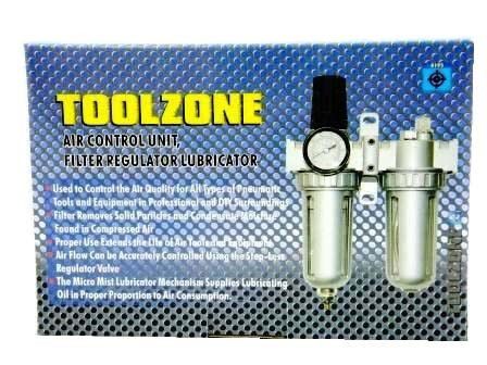 FILTER REGULATOR LUBRICATOR UNIT 1/4″ AIR INLET MAX PRESSURE 140psi – TOOLZONE KDPAT059