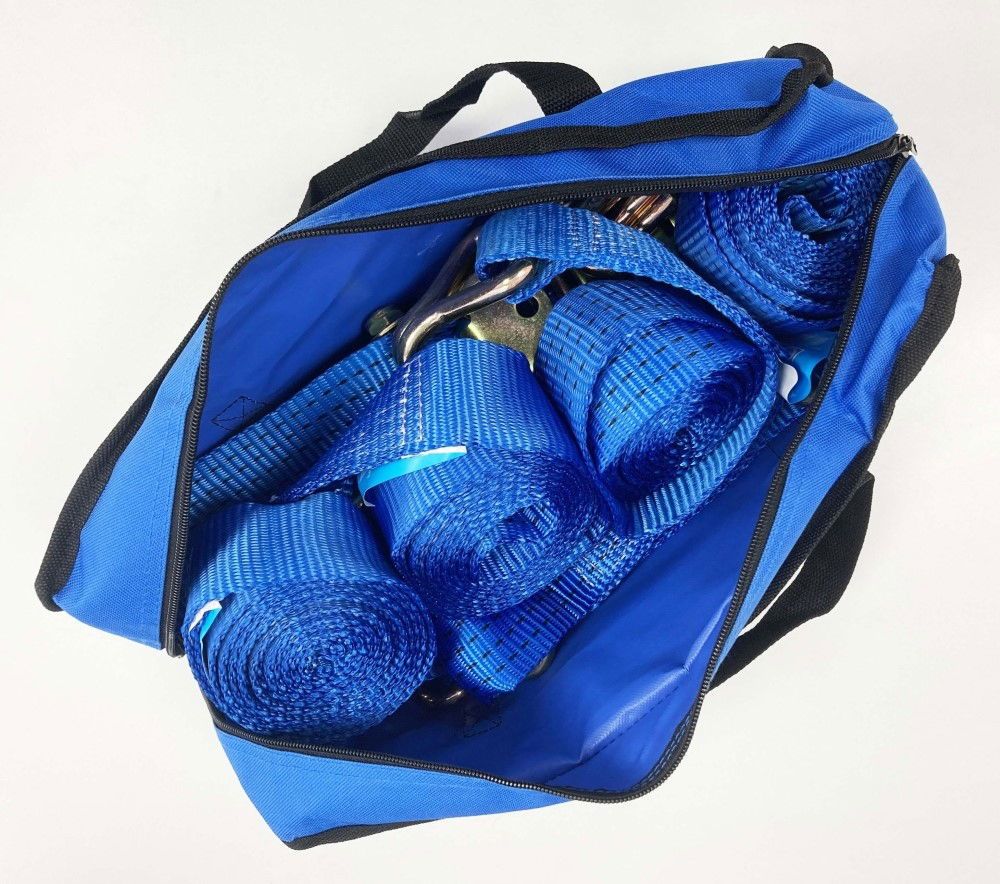 CAR TRANSPORTER SET 16PC INCLUDES RATCHET TIE DOWNS AND CHOKER STRAPS - TOOLZONE KDPTD068 - Image 6