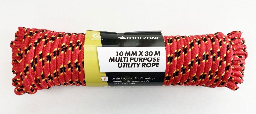 MULTIPURPOSE UTILITY ROPE 10mm x 30m 70kg CAPACITY - TOOLZONE KDPTD051 - Image 2
