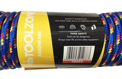 MULTIPURPOSE UTILITY ROPE 12mm x 30m 70kg CAPACITY – TOOLZONE KDPTD053