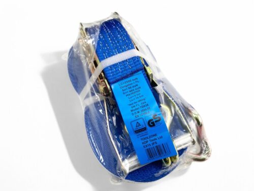 HEAVY DUTY RATCHET TIE DOWN 2″ x 15m 2500daN STRAIGHT 5000kg ROUND GS APPROVED – TOOLZONE KDPTD038