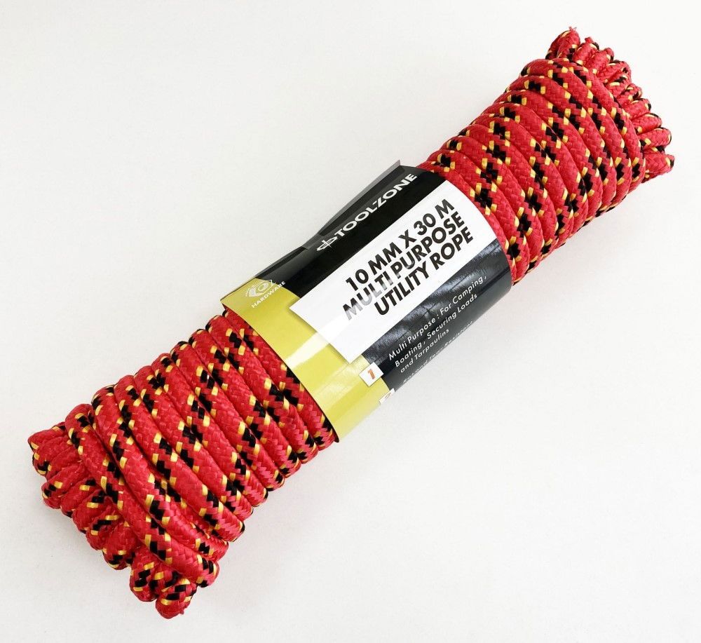 MULTIPURPOSE UTILITY ROPE 10mm x 30m 70kg CAPACITY - TOOLZONE KDPTD051 - Image 3