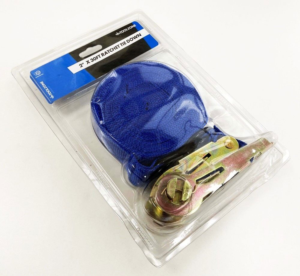 RATCHET TIE DOWN 2" x 30ft 1500lb CAPACITY - TOOLZONE KDPTD033 - Image 5