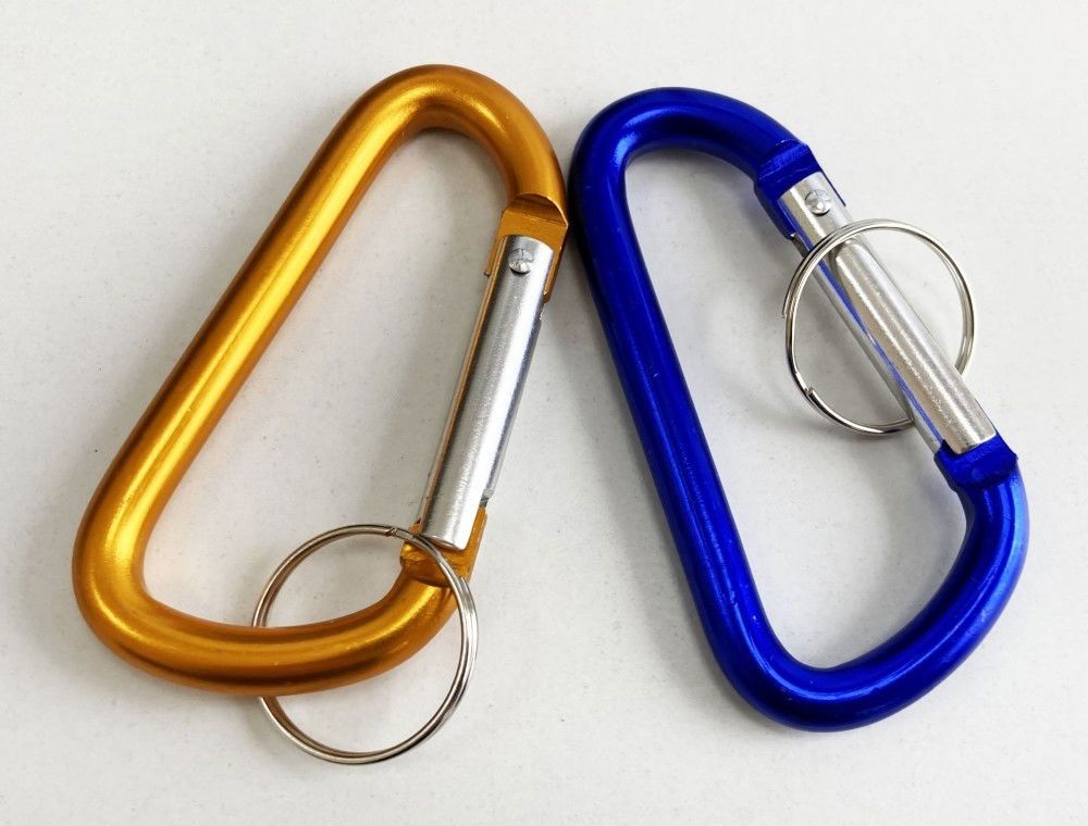 ALUMINIUM SPRING LINK SET 2pc 40x75mm WITH KEY LOOPS ORANGE BLUE - TOOLZONE KDPHW065