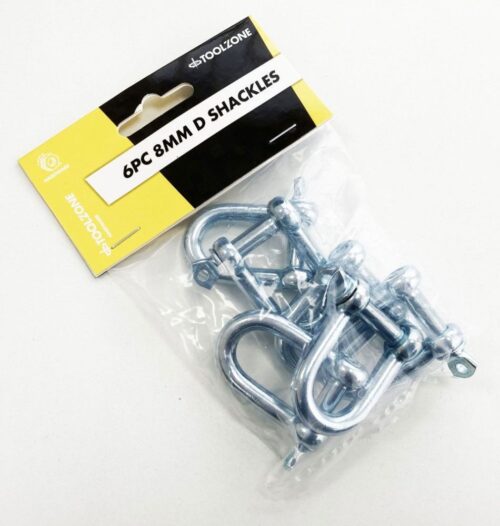 D SHACKLES 6pc 8mm INTERNAL HEIGHT 30mm EXTERNAL HEIGHT 50mm – TOOLZONE KDPHW011
