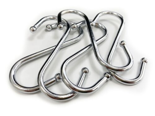 S HOOKS 5pc SMALL 100mm x 5mm CHROME PLATED STEEL BALL END – TOOLZONE KDPHW028