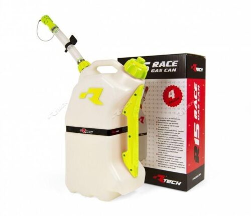 RTECH R15 FUEL CAN 15Ltr. WHITE/YE, RTECH R-GASCAGI0017 JUG, JERRY CAN