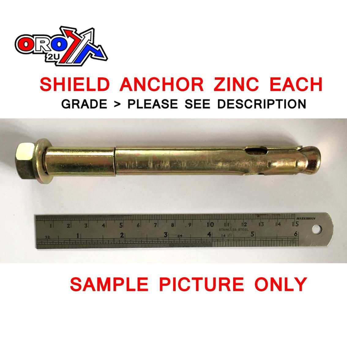 M12 SHIELD ANCHOR ZINC EACH
