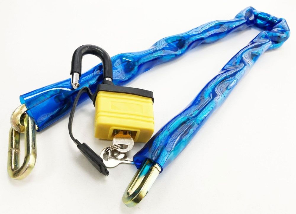 CHAIN PVC 1m x 8mm WITH 50mm LAMINATED PADLOCK - TOOLZONE KDPLK071 - Image 2