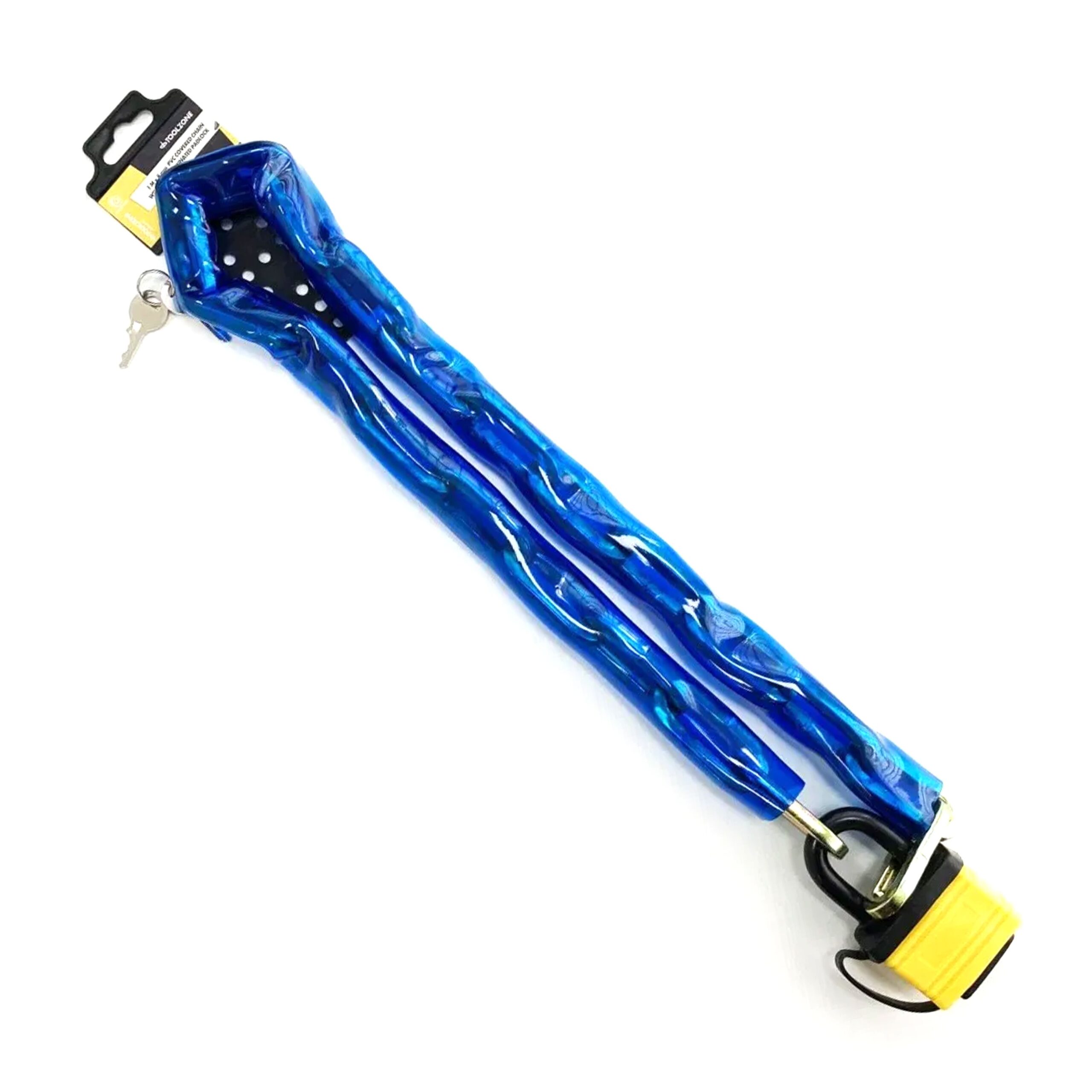 CHAIN PVC 1m x 8mm WITH 50mm LAMINATED PADLOCK - TOOLZONE KDPLK071
