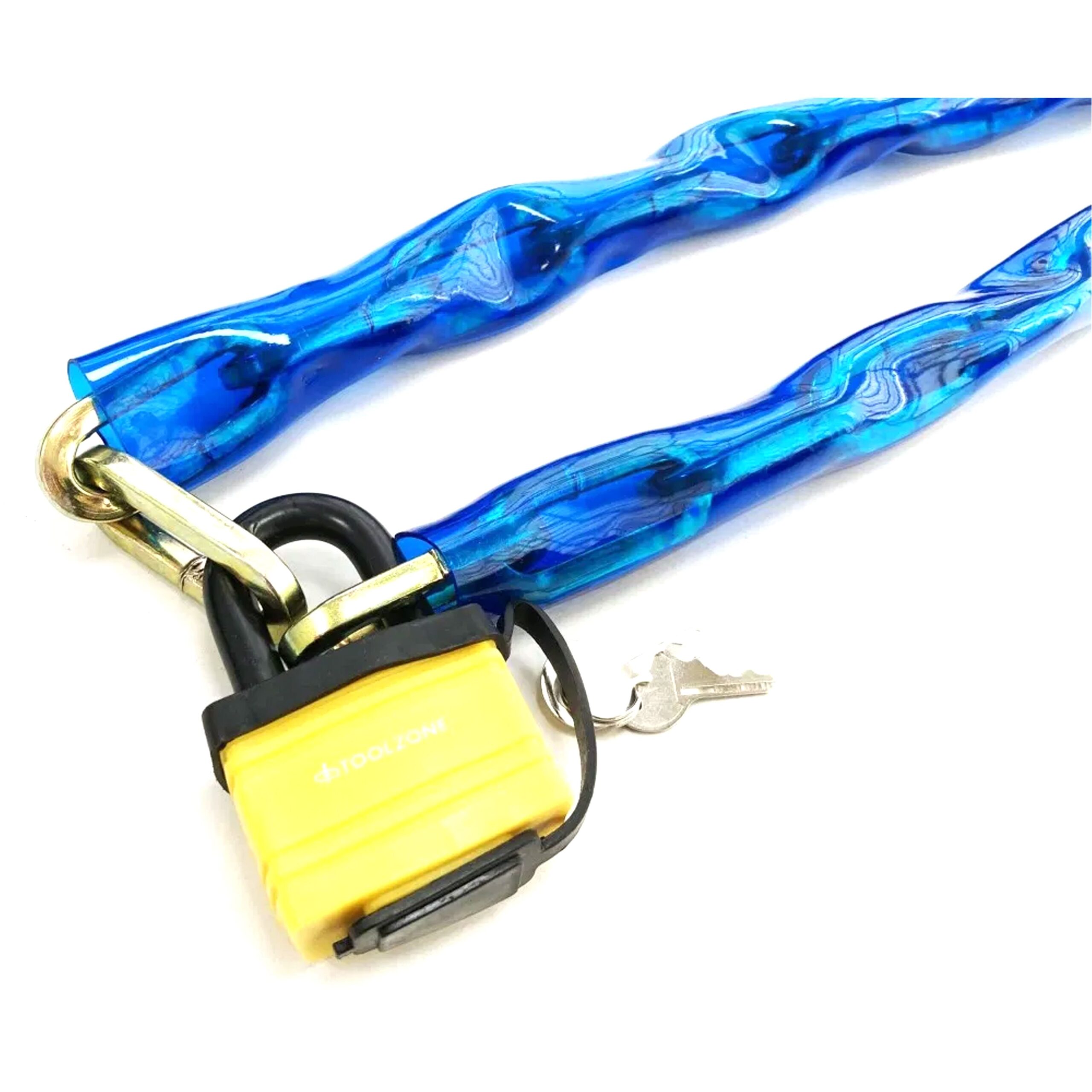 CHAIN PVC 1m x 8mm WITH 50mm LAMINATED PADLOCK - TOOLZONE KDPLK071 - Image 3