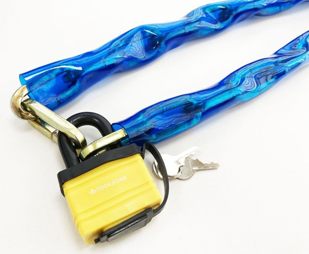 CHAIN PVC 1m x 8mm WITH 50mm LAMINATED PADLOCK - TOOLZONE KDPLK071 - Image 6
