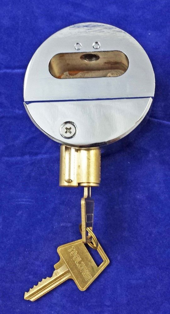 PADLOCK CONCEALED SHACKLE 73mm STEEL CHROME PLATED WITH 2 KEYS - TOOLZONE KDPLK108 - Image 5