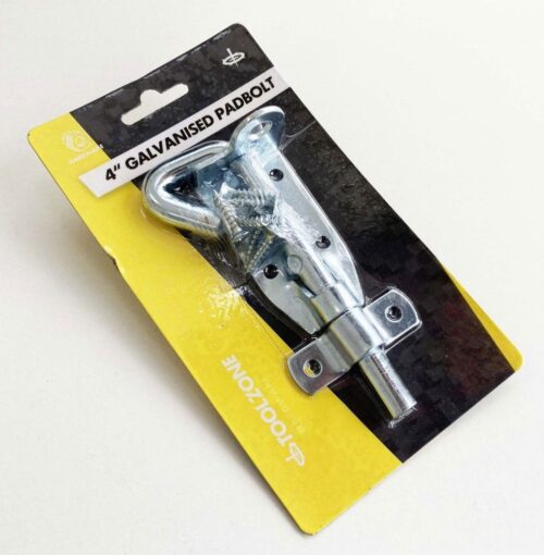 PADBOLT GALVANISED 4″ ZINC PLATED 30mm WIDTH WITH FIXINGS – TOOLZONE KDPLK080