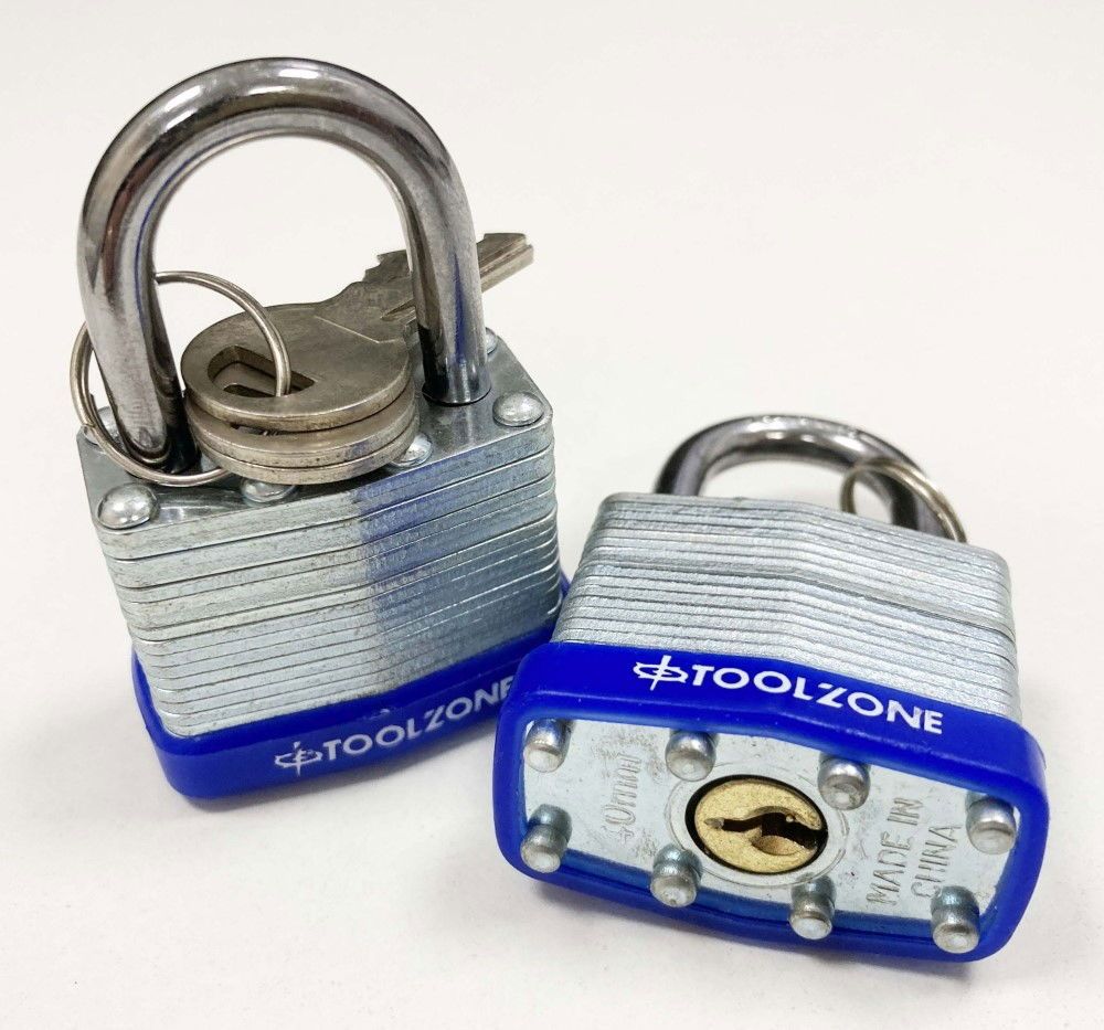 PADLOCK LAMINATED 40mm KEYED ALIKE PACK OF 2 - TOOLZONE KDPLK062 - Image 2