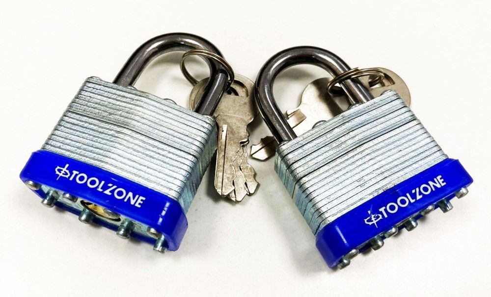 PADLOCK LAMINATED 40mm KEYED ALIKE PACK OF 2 - TOOLZONE KDPLK062 - Image 3
