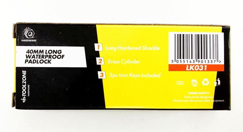PADLOCK LONG SHANK CAST IRON 38mm 65mm SHACKLE WITH 3 KEYS - TOOLZONE KDPLK031 - Image 3
