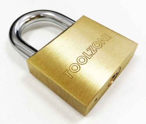 PADLOCK HEAVY DUTY BRASS 50mm WITH 3 KEYS – TOOLZONE KDPLK017