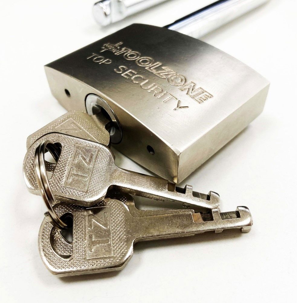 PADLOCK LONG SECURITY 60mm SOLID STEEL WITH 4 KEYS - TOOLZONE KDPLK024 - Image 6