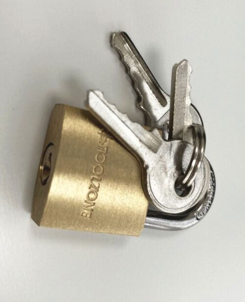 PADLOCK HEAVY DUTY BRASS 20mm WITH 3 KEYS – TOOLZONE KDPLK013