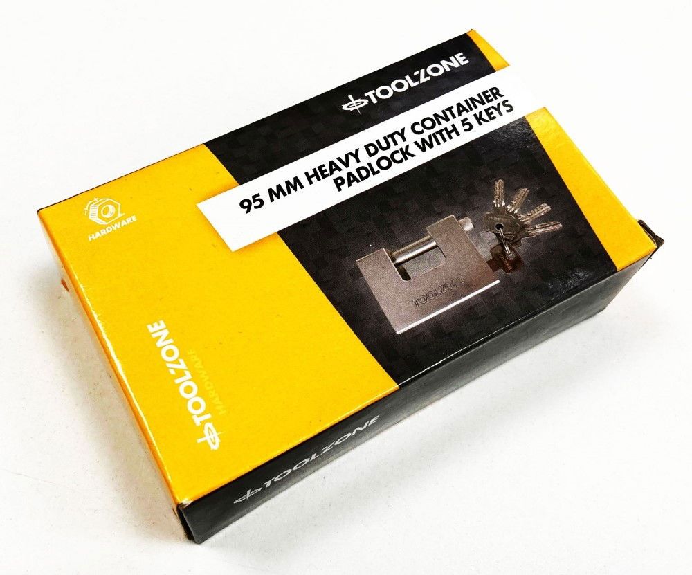 PADLOCK HEAVY DUTY CONTAINER 95mm SHANK 12.85mm WITH 5 KEYS - TOOLZONE KDPLK008 - Image 4
