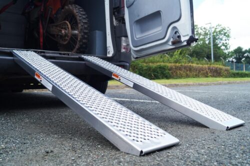 LOADING RAMP 2 PCS 150x20cm, MOTORCYCLE QUAD ATV ACCESS RAMP ALUMINUM, 400 KG COMBINED MAX LOAD 200 KG EACH