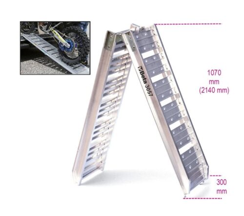 Aluminum Ramp for Loading/Unloading Motorcycles 2220x280mm 350kg Capacity – Beta Tools 3057