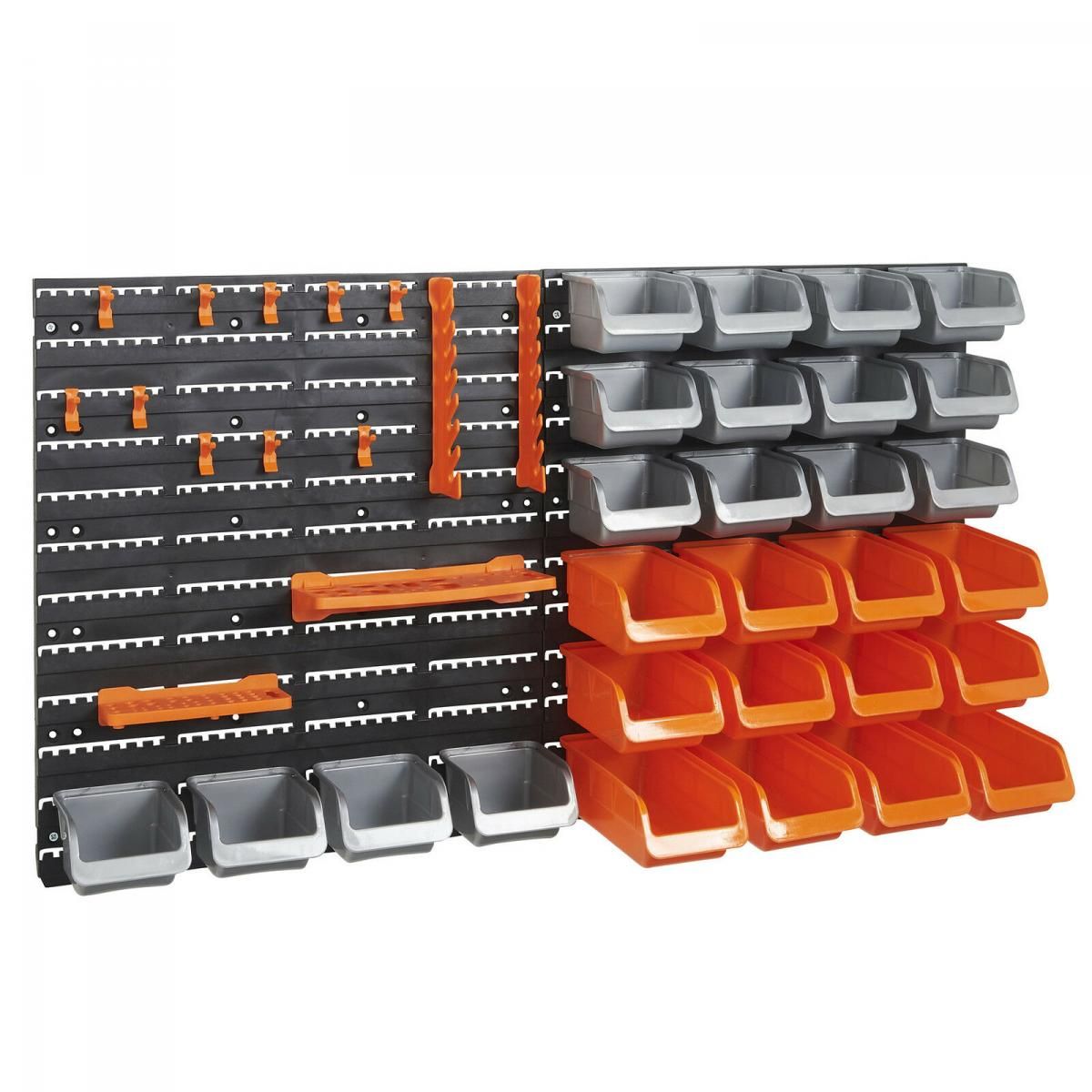 44 BIN STORAGE RACK SOLUTION, Garage Organiser Storage Rack Bin Hook Panel Set, BR43F - Image 2