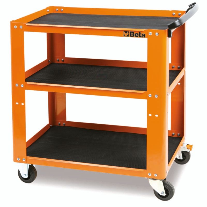 Trolley with 3 Antislip Rubber Tops, Ergonomic Handle, 4 Castors 100mm, 200kg Load Capacity - Beta Tools C51 O - Image 2