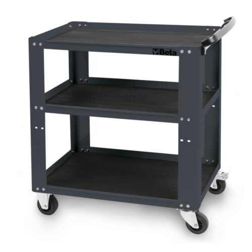 Trolley with 3 Antislip Rubber Tops, Ergonomic Handle, 4 Castors 100mm, 200kg Load Capacity – Beta Tools C51 R