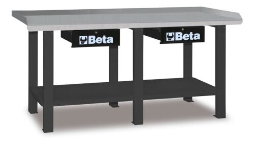 Workbench with Painted Sheet Metal Worktop, 1200kg Capacity, Lockable Drawers – Beta Tools C56-O