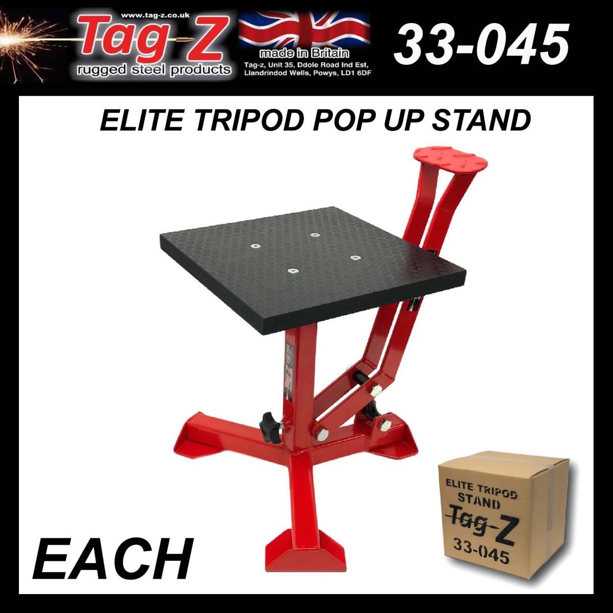ELITE TRIPOD POP UP STAND, BIG FEET / GLOSS RED / TAG-Z, MX STAND PIT PADDOCK ENDURO - Image 4
