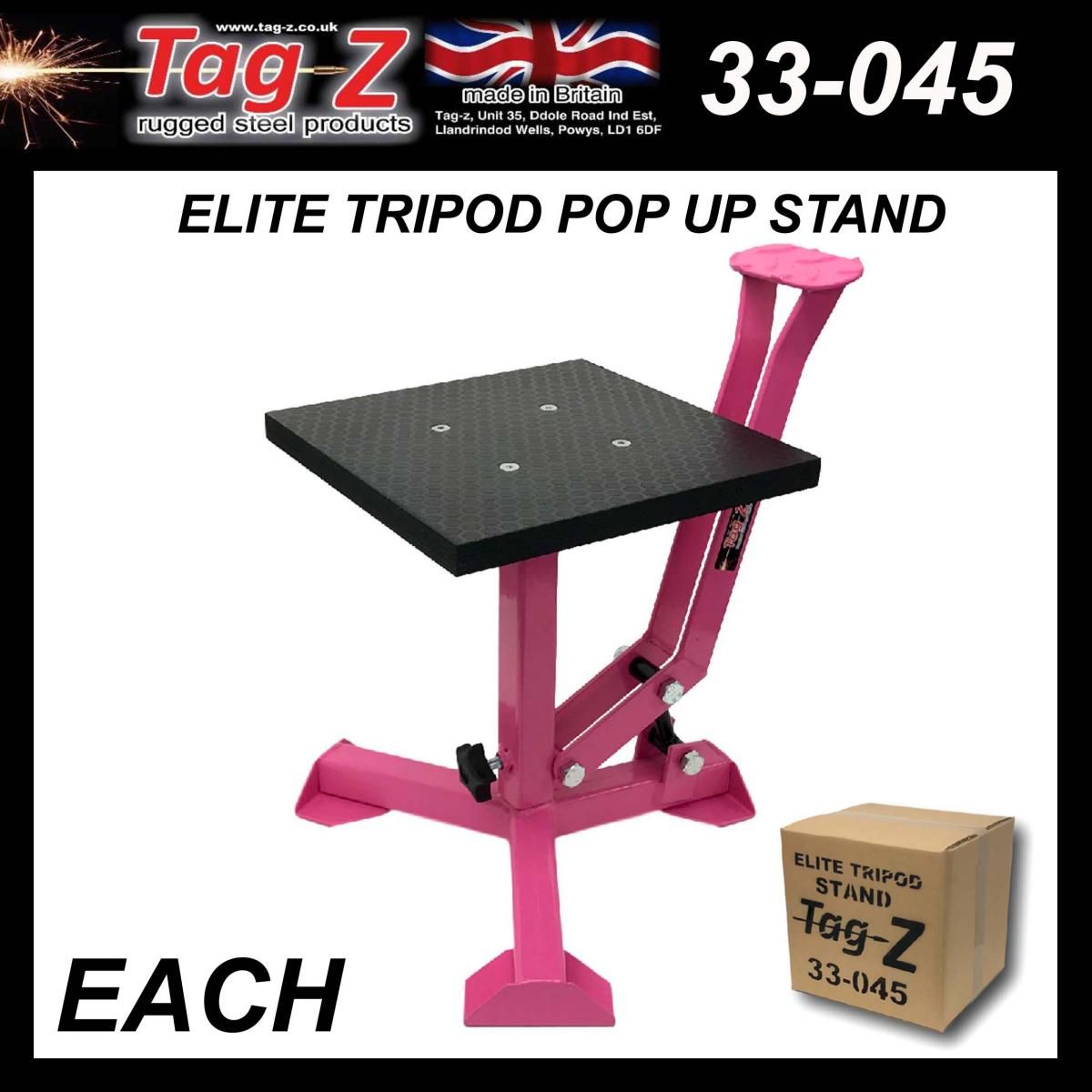 ELITE TRIPOD POP UP STAND, BIG FEET / GLOSS PINK / TAG-Z, MX STAND PIT PADDOCK ENDURO - Image 6