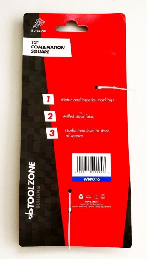 COMBINATION SQUARE 12″ METRIC AND IMPERIAL – TOOLZONE KDPWW016