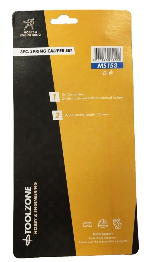 SPRING CALLIPER SET 3 PIECE INTERNAL EXTERNAL DIVIDING 180mm – TOOLZONE KDPMS153