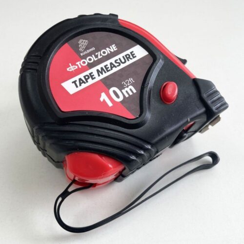TAPE MEASURE 10m x 32mm RUBBER COATED METRIC AND IMPERIAL – TOOLZONE KDPMS125